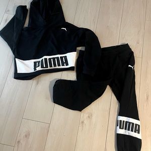 Puma crop hoodie and Capri joggers